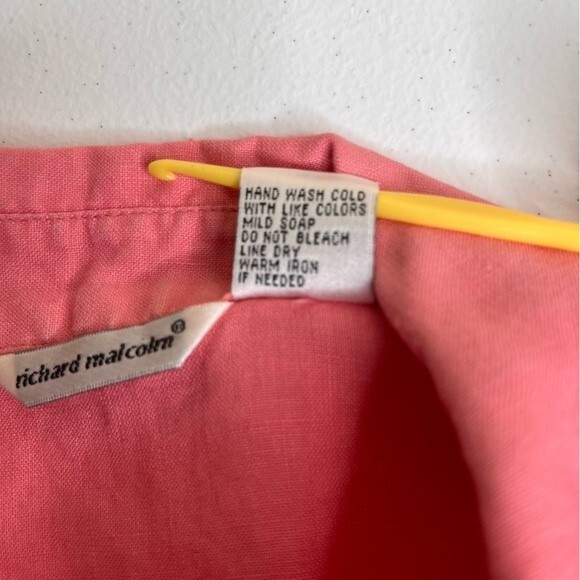 Richard Malcolm Irish Linen Sleeveless Button Front Pink Salmon Top Women Small - Picture 7 of 11